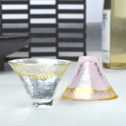 富士山　冷酒杯揃え（金透き・金さくら）