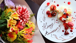 アニバーサリーセット（花束＋デザートプレート）