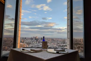 東京の絶景を独占できる、特別なプライベート空間 | 【年間500組以上の成功実績のある星のなる木 | 半個室又は個室確約！バラの花束付きプロポーズプラン】贅沢9品懐石＋シャンパンボトル＋メッセージ付きホールケーキ＋撮影＆記念写真付きボトルワイン★サンシャイン60の天空空間でとっておきのプロポーズ