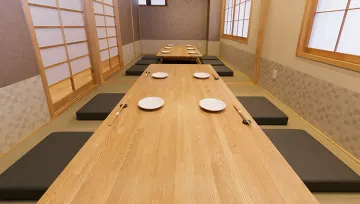 木のぬくもりに包まれた完全個室で、心に残るひとときを | 【最大80名様/個室選択可◎大人数でのお祝いプラン】高知直送の旬魚＆近江野菜を味わう本格和食コース2種★草津駅徒歩3分で叶える祝宴
