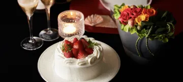 大切な方へのサプライズ★とっておきの演出 | 【美しい日本庭園を望む上質空間で祝う★アニバーサリープラン】四季折々の恵みを堪能する贅沢なひととき〜3種類から選べる★厳選食材を使用したコース料理＋乾杯用スパークリングワイン＋ホールケーキ〜レンブラントホテル海老名