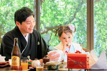 お祝いに最適な特典で思い出深い1日 | 【個室確約×七五三ランチプラン】お祝い会席プラン＋お子様用お食事＋祝い鯛＋乾杯酒★築地の料亭で大切な節目のお祝い