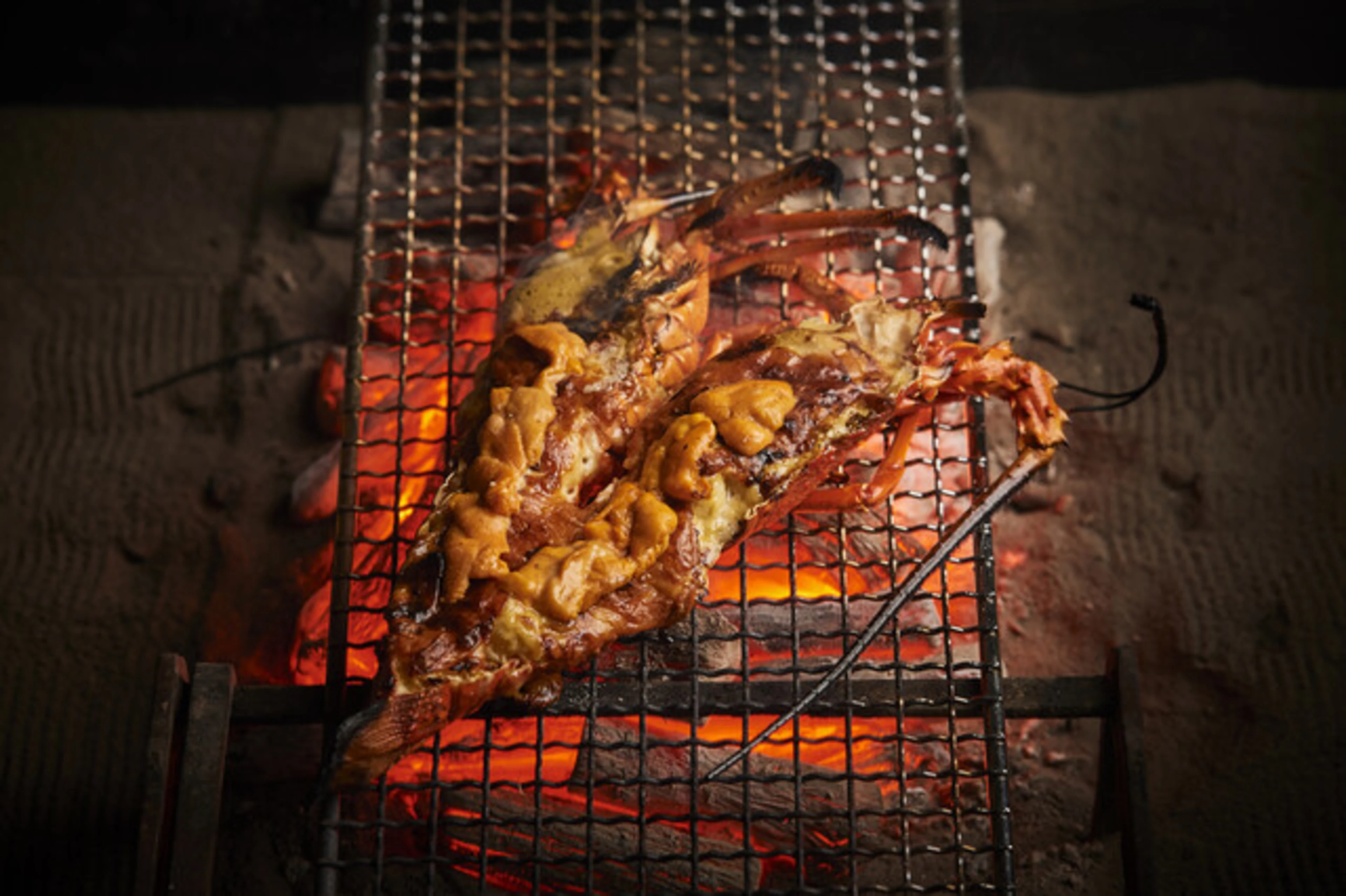 【Anny限定アニバーサリープラン】大伊勢海老雲丹焼きと季節の上質素材を愉しむ全9品の呂者堂の食コース＋メッセージ付きケーキプレート★銀座駅から徒歩3分★囲炉裏の温もりに包まれる特別な時間