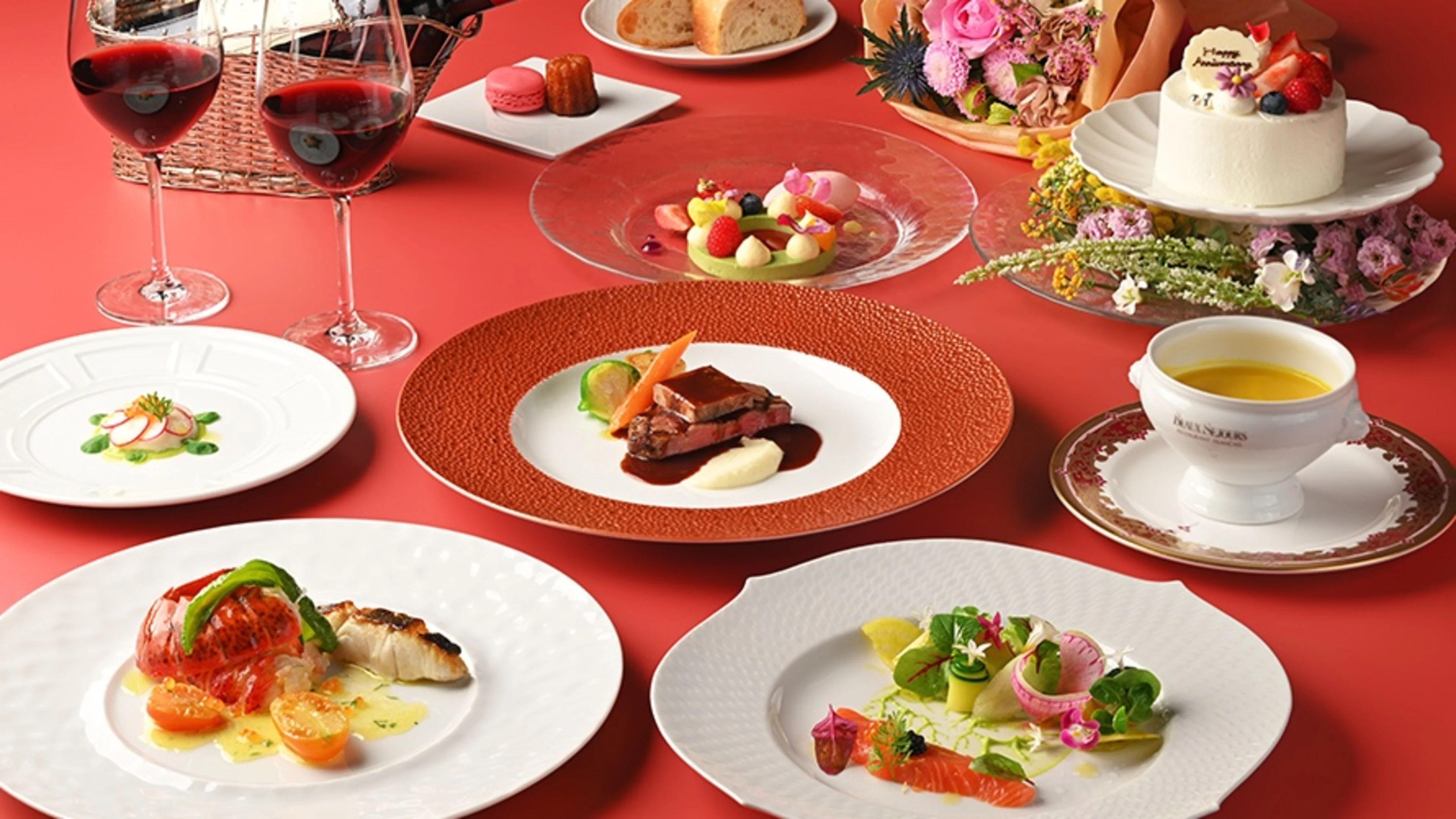 魚料理・肉料理のWメイン・フレンチフルコース