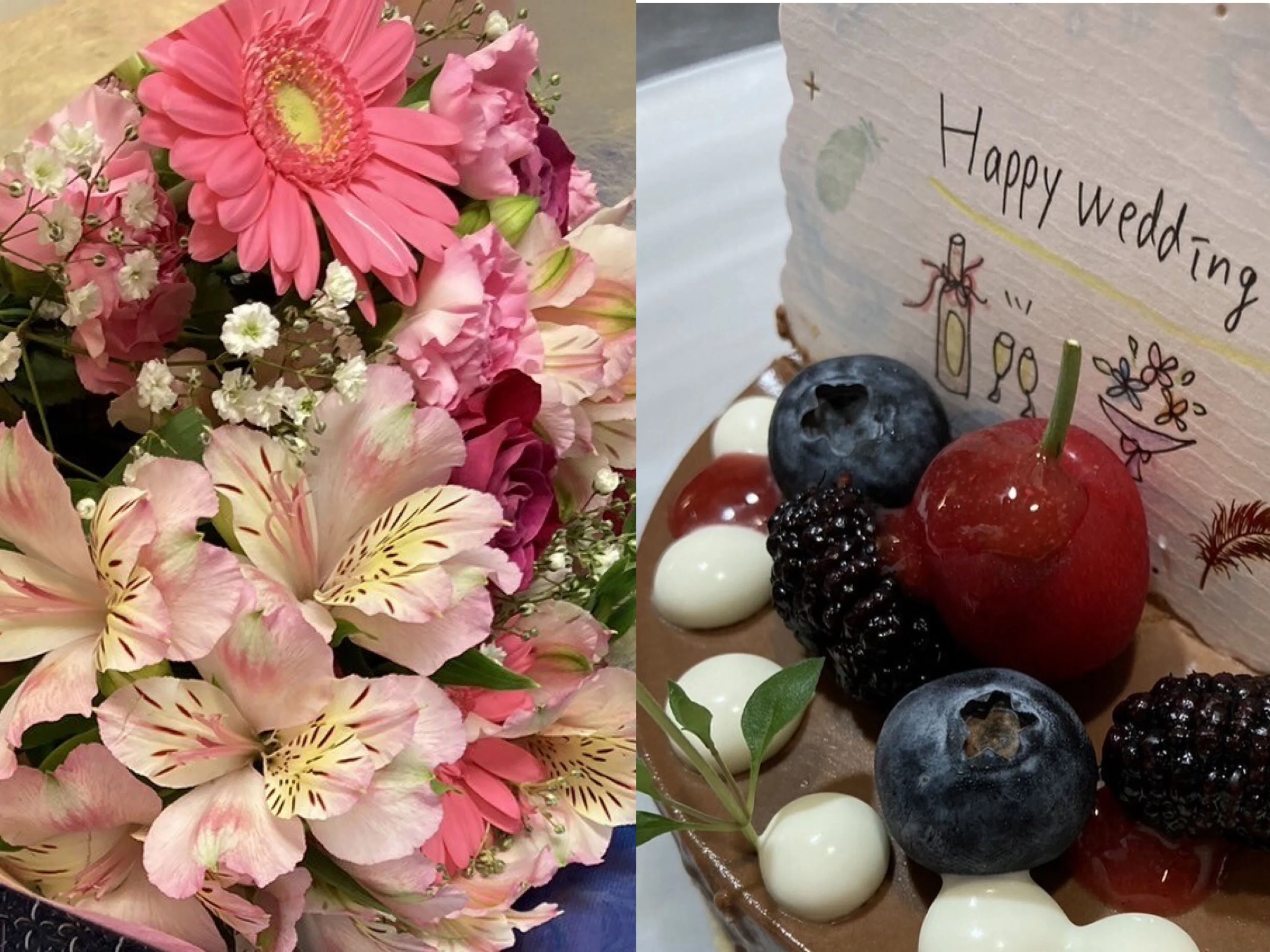 メッセージ付きお祝いケーキ