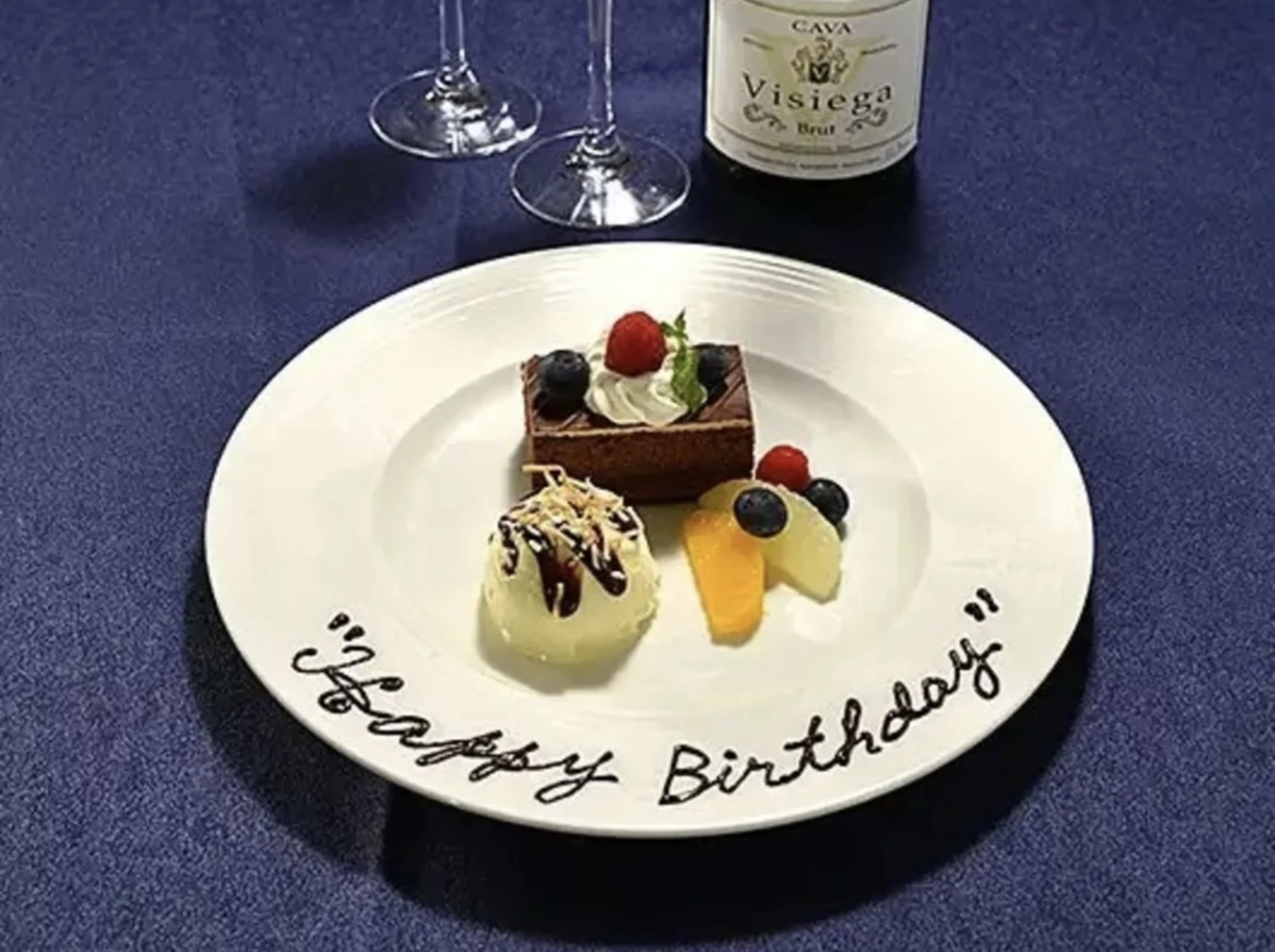 お祝いメッセージ付きデザートプレゼント