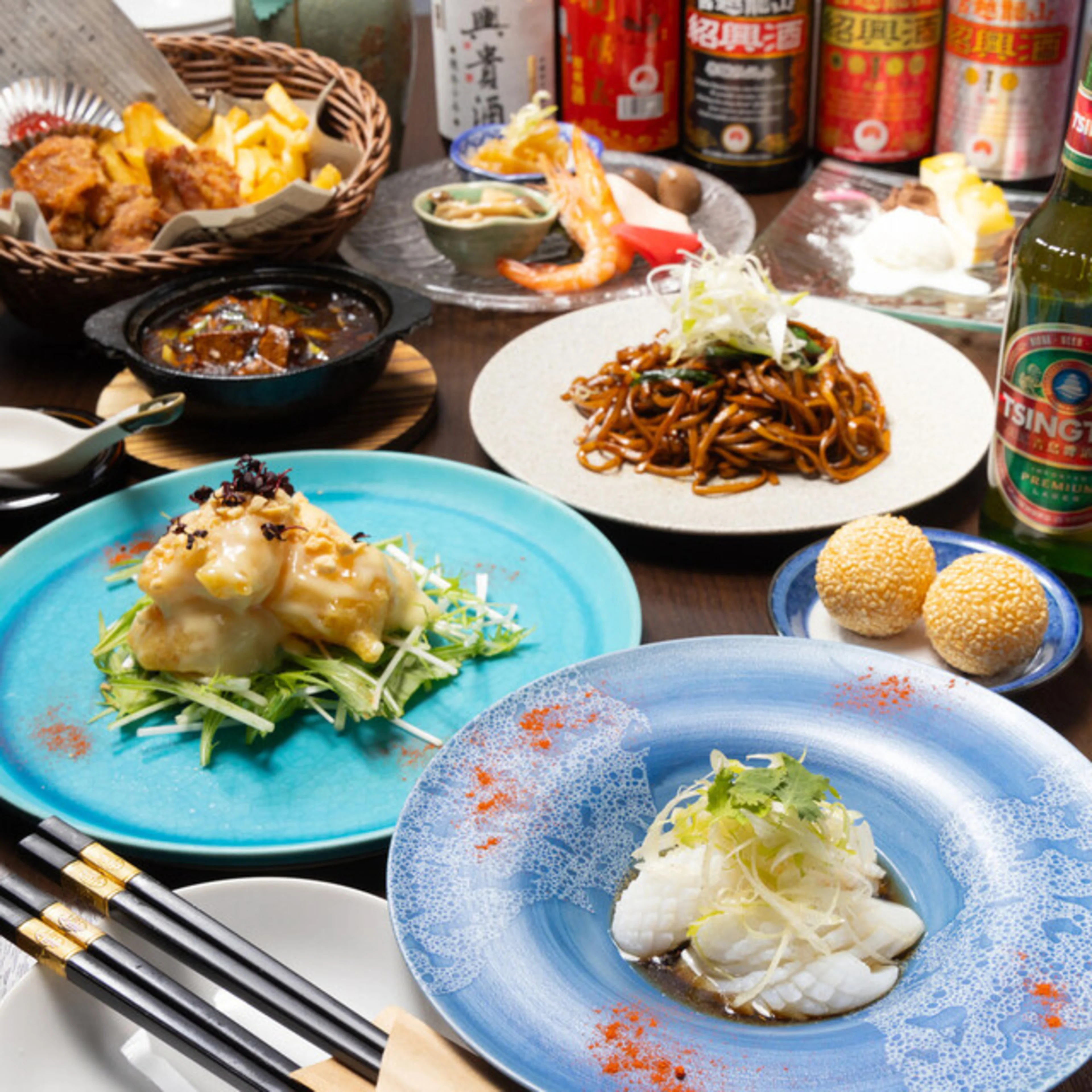 【最大25名まで可/お祝いディナープラン】2種類から選べる華SUN匠コース＋2時間飲み放題＋メッセージ付きデザートプレート★なんば駅徒歩1分で叶える至福の時間★