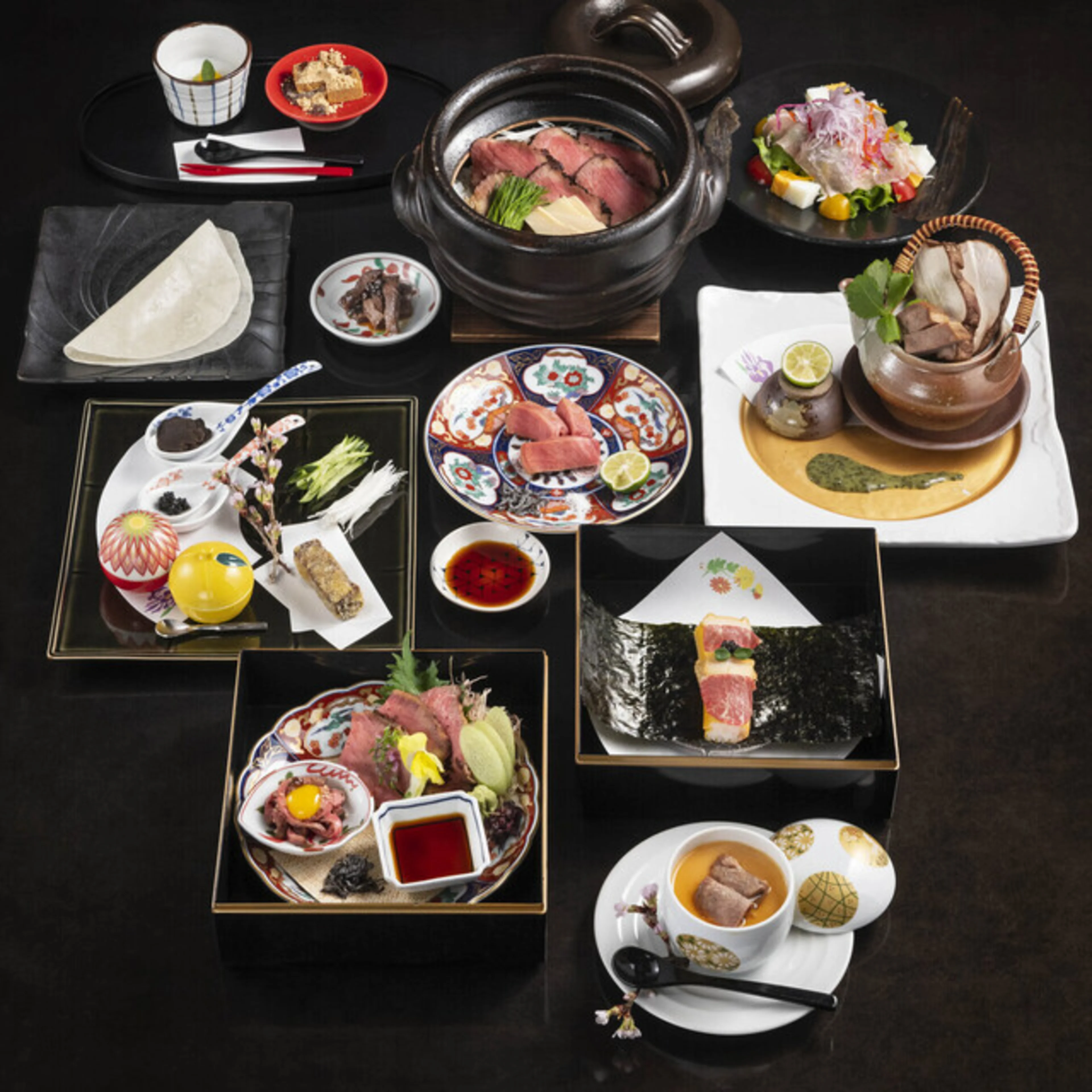 【半個室または個室確約/接待・会食ディナープラン】品川駅から徒歩2分★黒毛和牛・牛舌など豪華食材で彩る、五感で味わう至福の懐石コース全2種