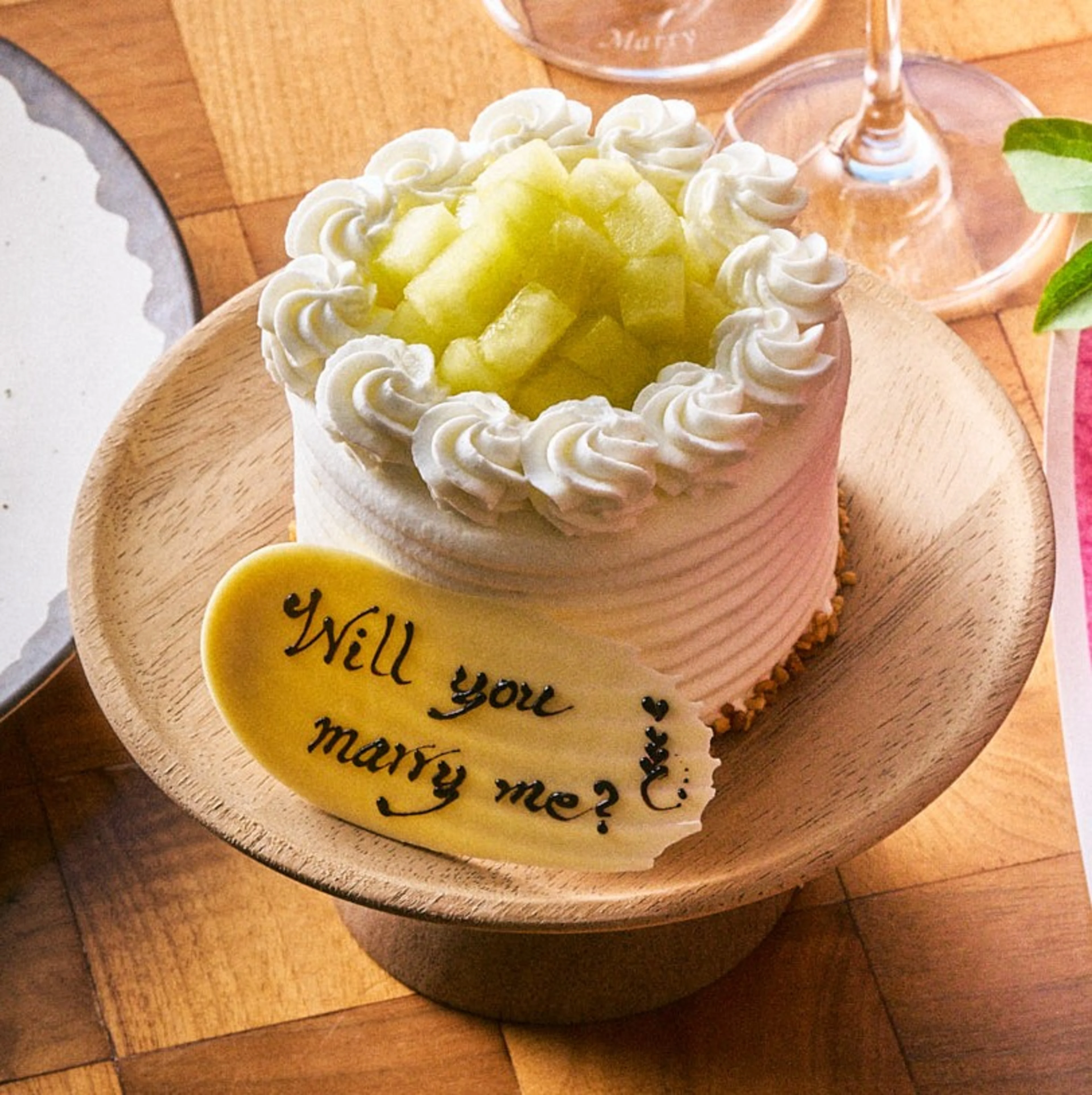 メッセージ付きショートケーキ