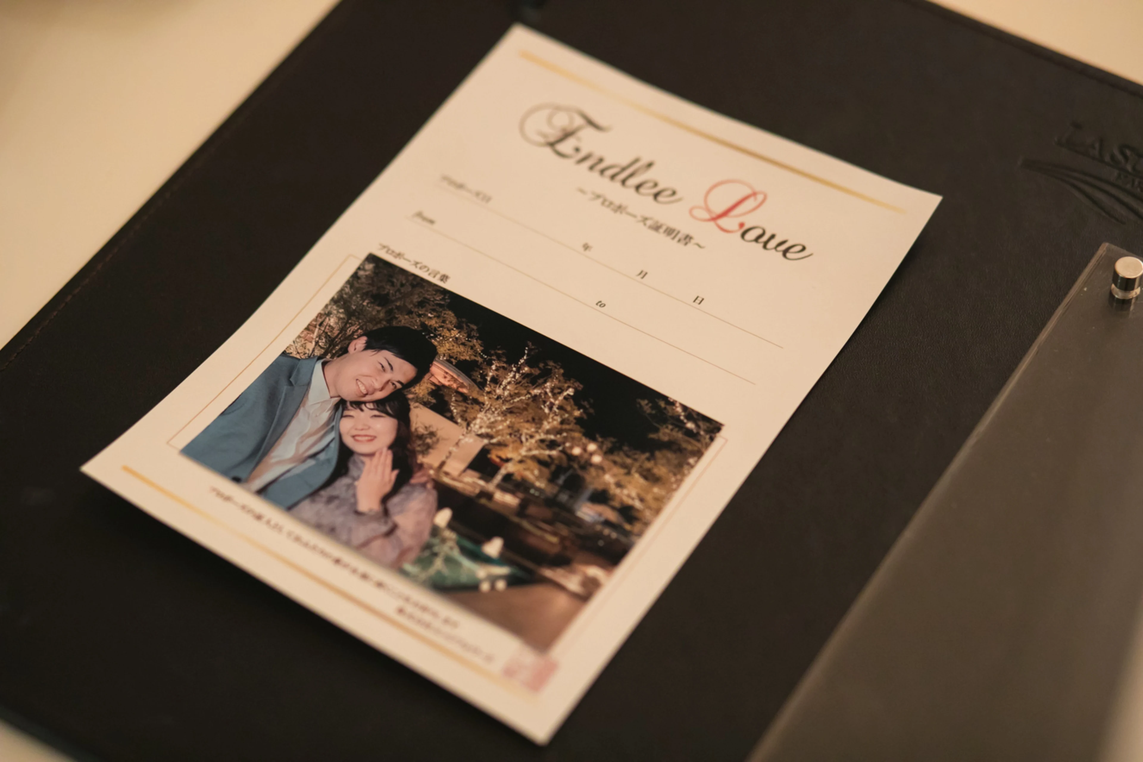 オリジナルプロポーズ証明書 / ダミーディナー招待チケット