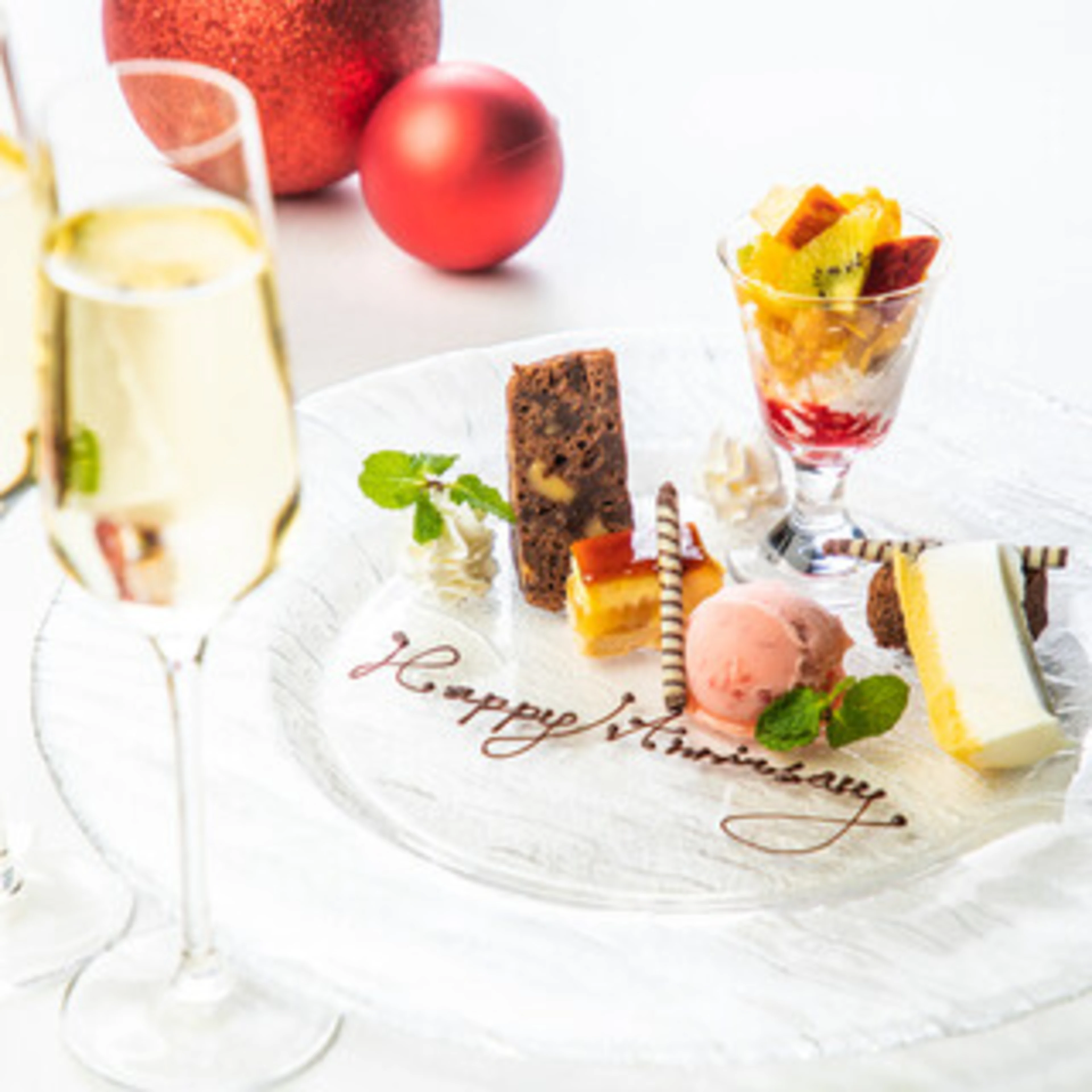 メッセージ付きデザート