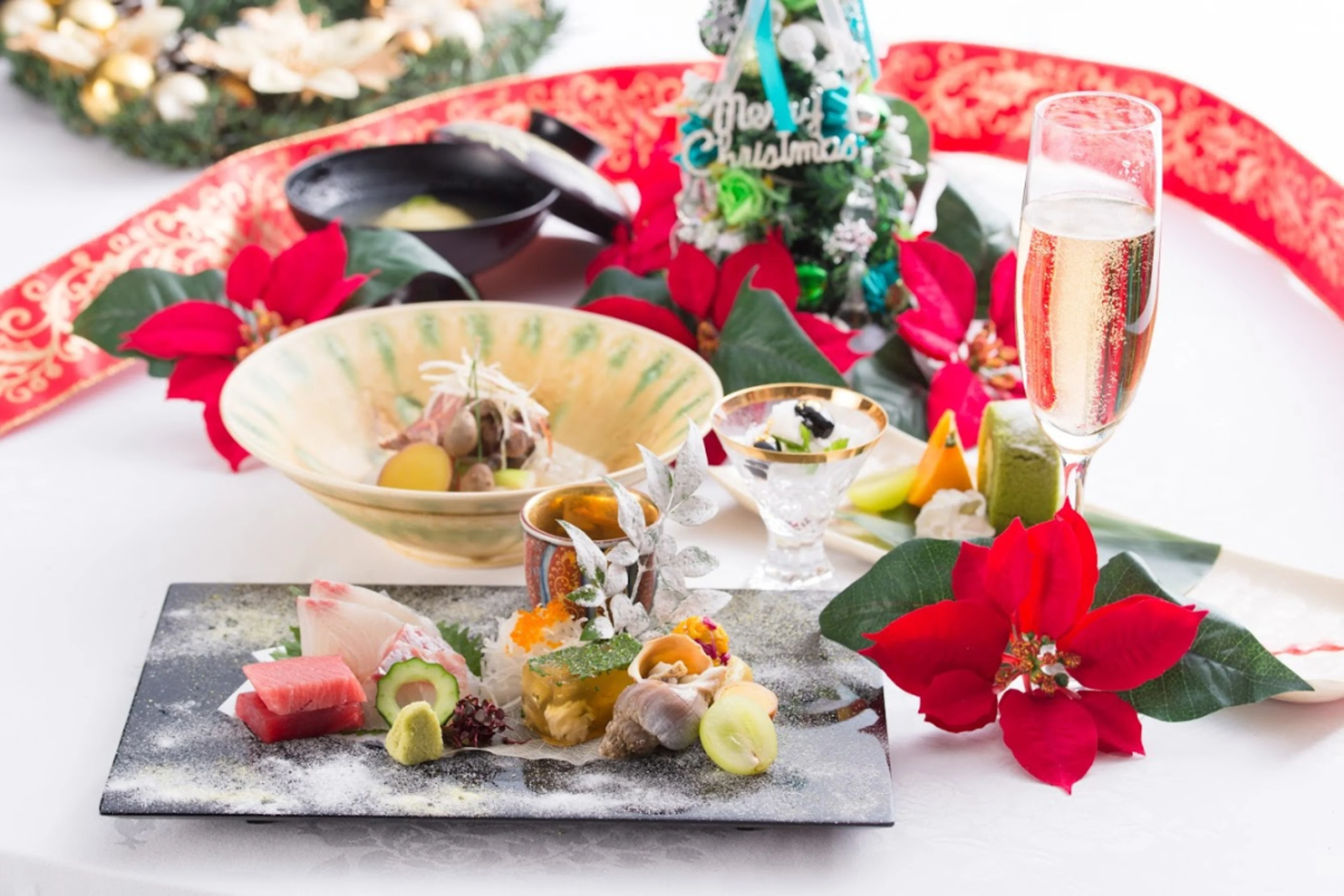 【Anny限定★クリスマスディナープラン】極上懐石全7品+乾杯シャンパン付き★地上220mの夜景を望む特別な夜