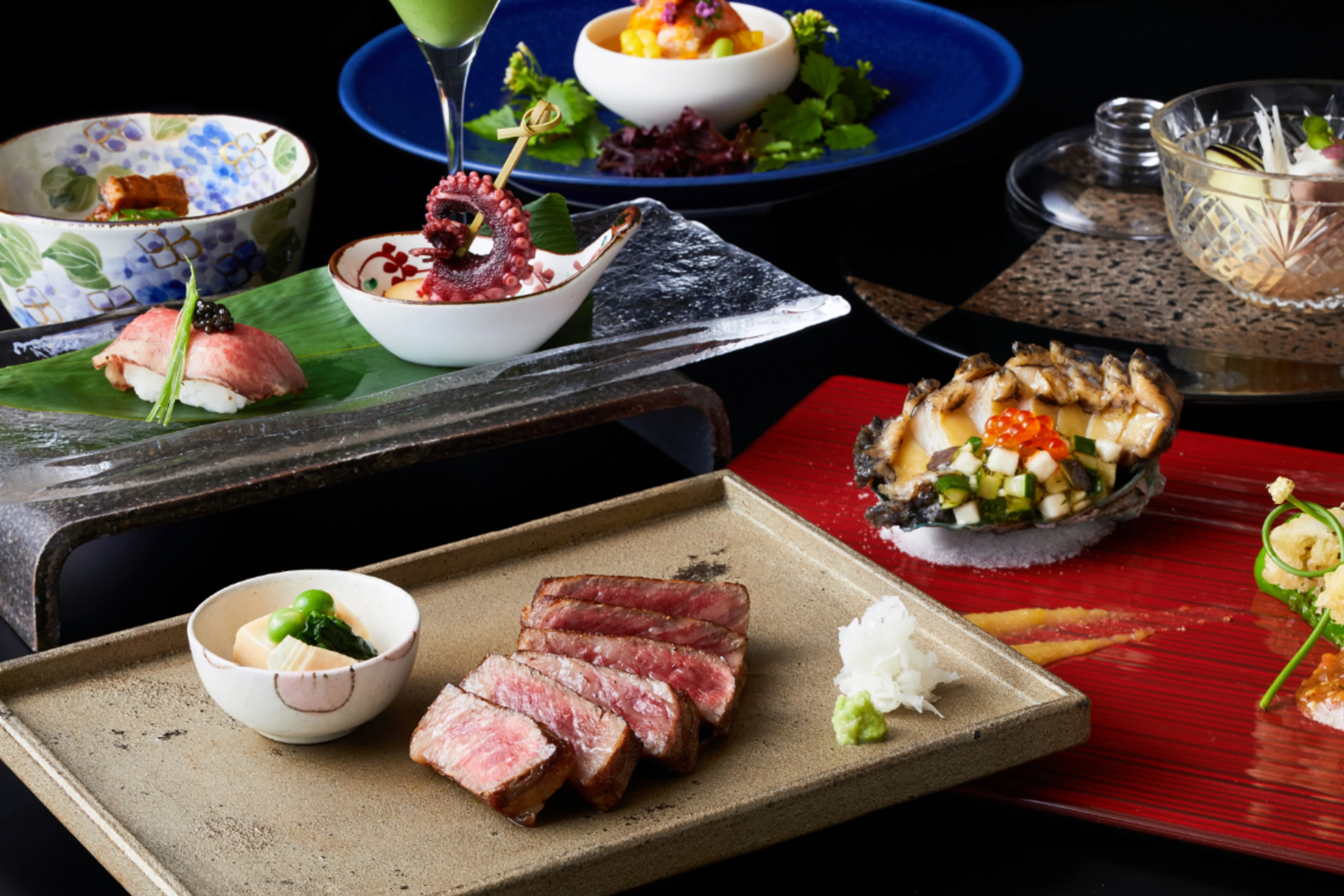 【レストラン貸切 お食い初めランチプラン】鯛のお頭付きお食い初め膳＋黒毛和牛A5ヒレの鉄板焼き含む豪華鉄板焼きランチコース全6品＋乾杯ドリンク★ホテルカンラ京都でお子様の成長をお祝い★