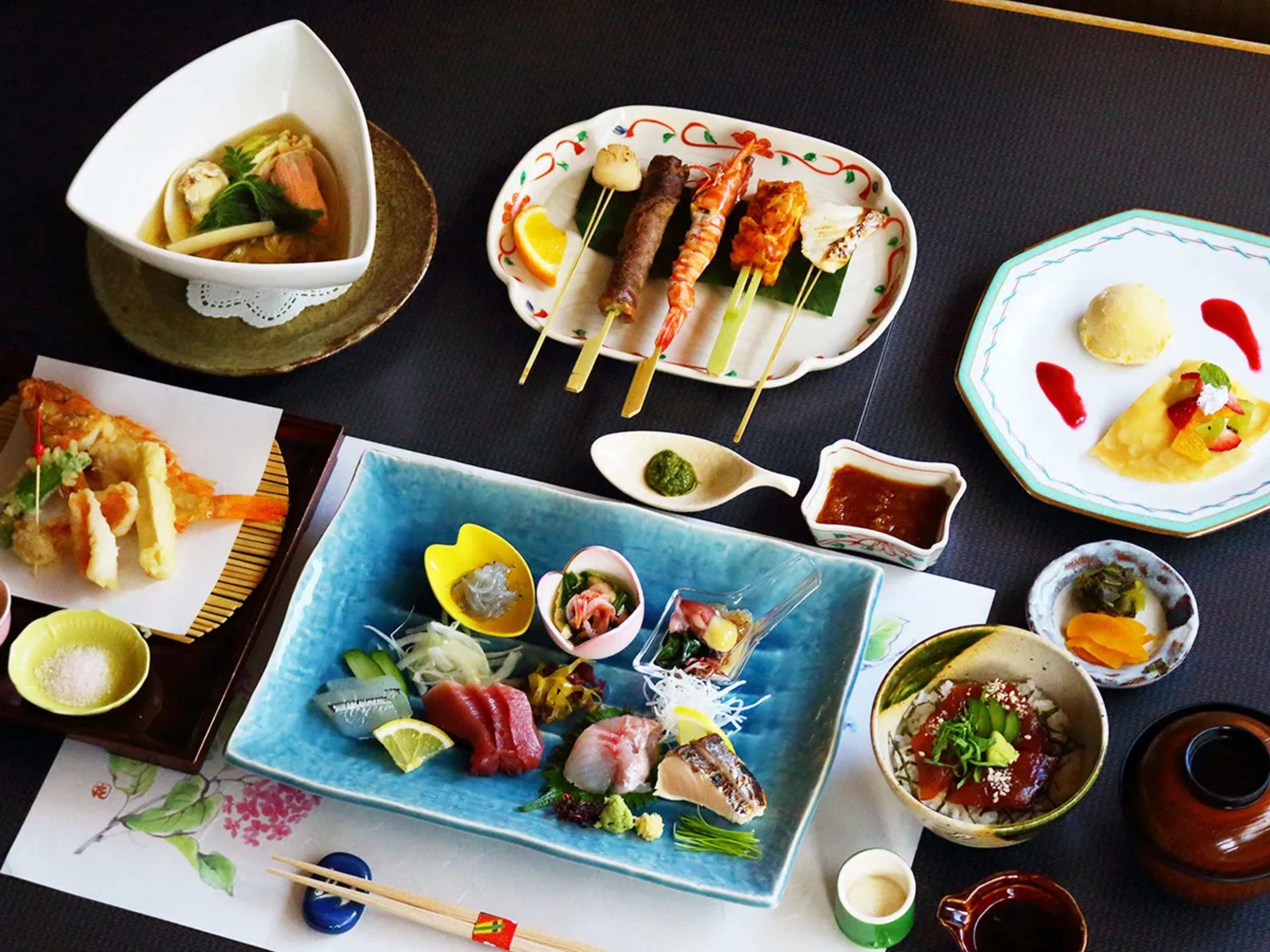 地元の食材を使用した会席料理