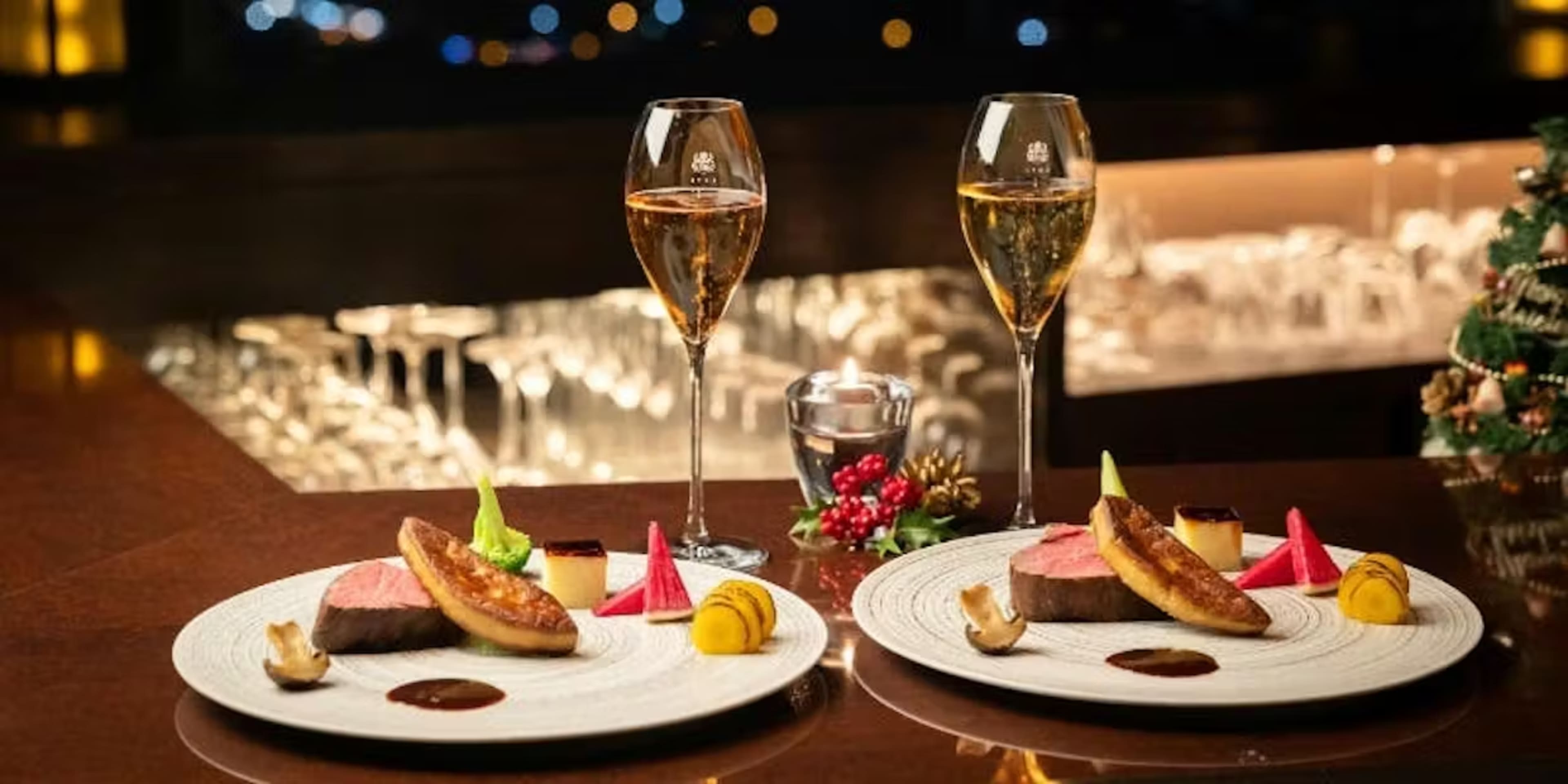 12/25限定【夜景View×クリスマスプランプラン】牛フィレとフォアグラ含む特別コース＋クリスマスカクテルorシャンパンBTL★浦安ブライトンホテル東京ベイ最上階のバーで過ごす洗練された大人のクリスマス