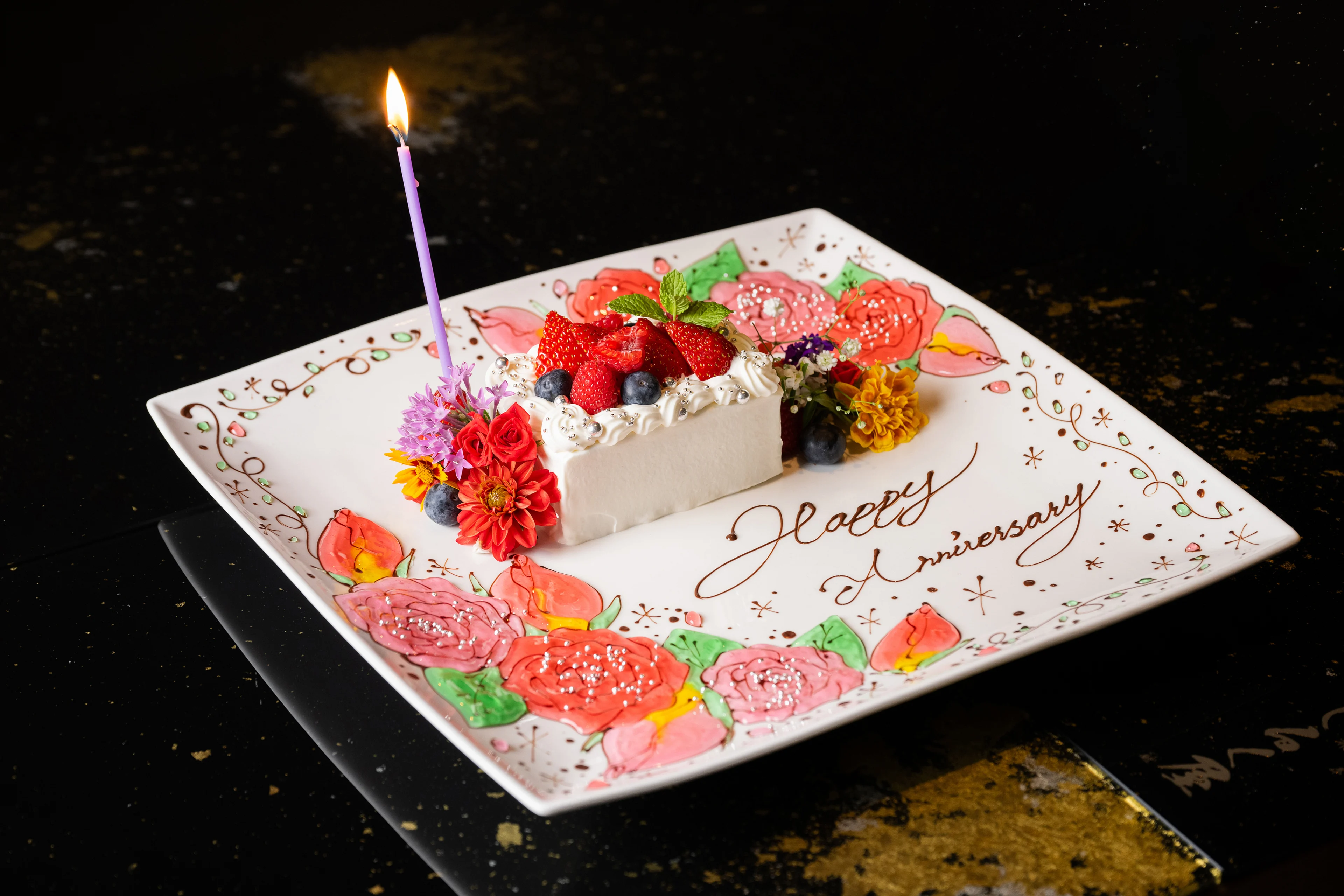 メッセージ付きデザート