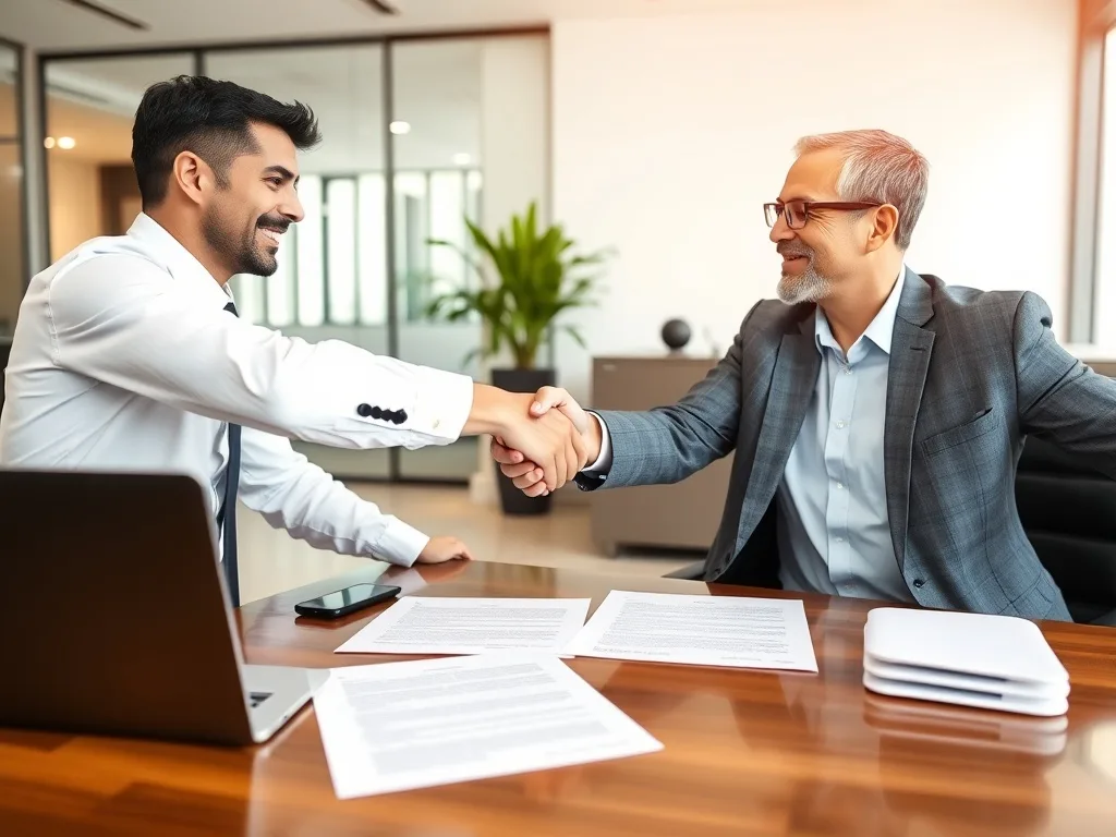 Empresário negociando com gerente de banco
