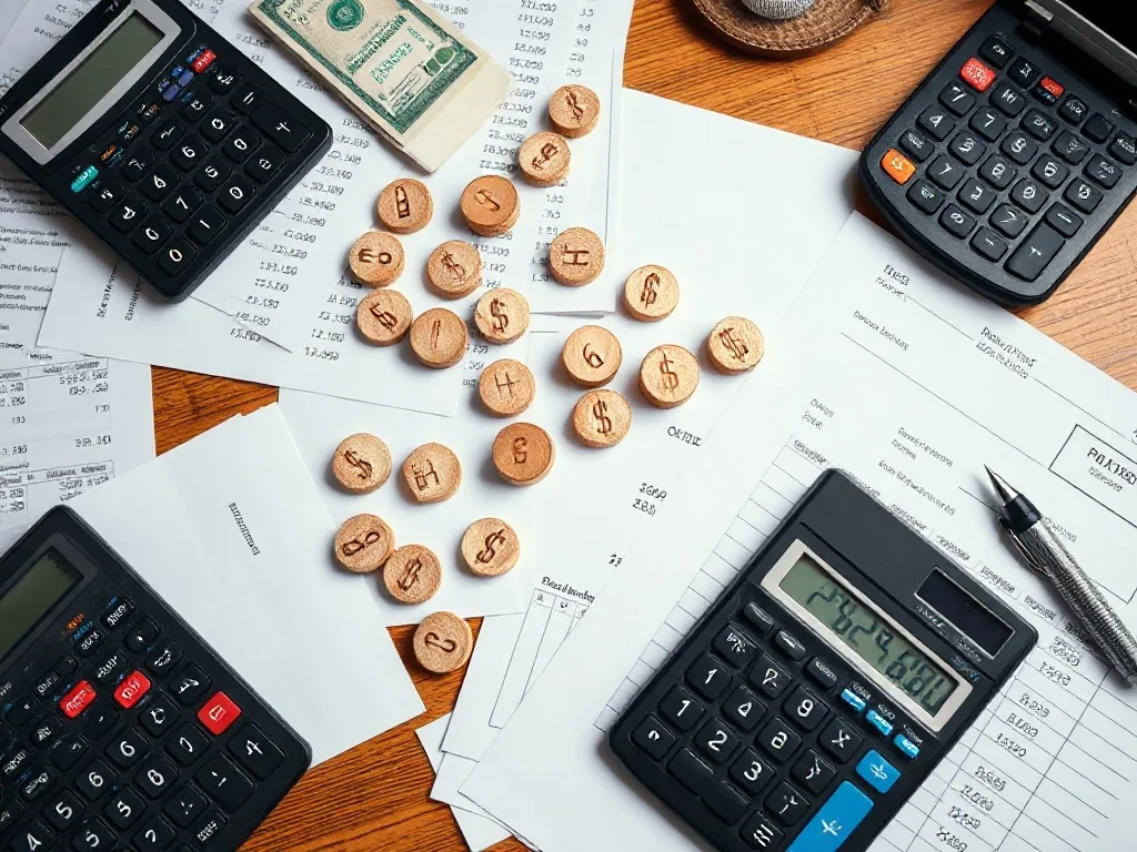 Mesa com documentos financeiros mostrando dívidas pequenas se somando em uma grande