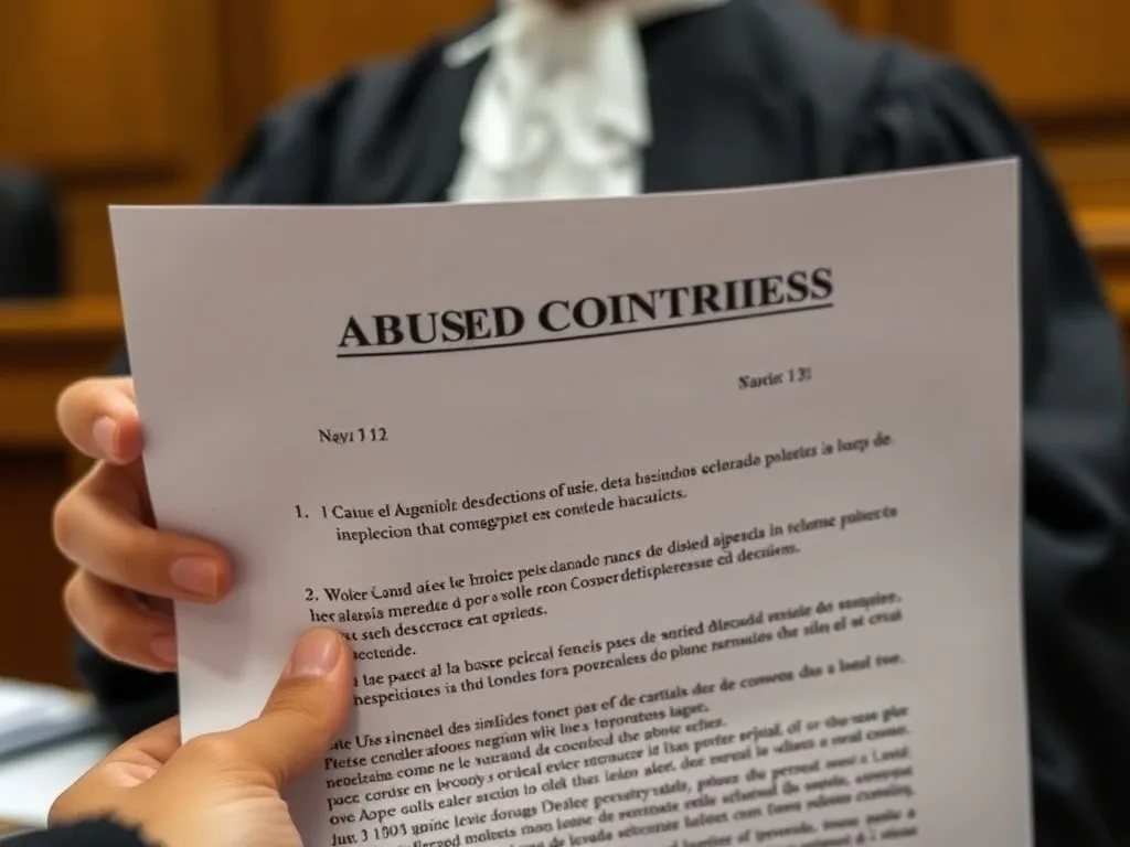 Juiz analisando contrato com cláusulas abusivas em execução bancária