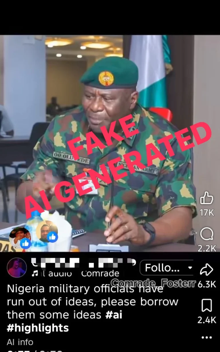 Nigerian Military Raises Alarm Over Fake AI Video of Defence Chiefs