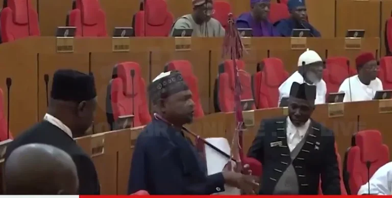 Senate Drama Over Senator Ningi’s Ceremonial Spear Raises Questions About Tradition, Security and Parliamentary Protocol