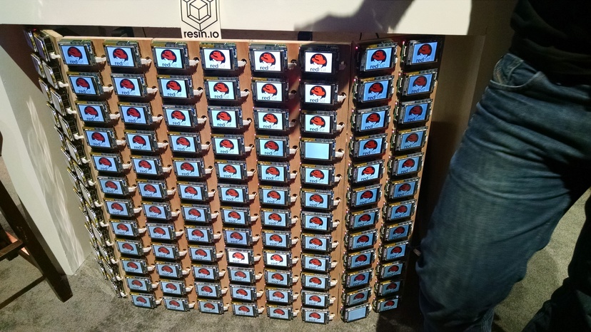 Resin.io Red Hat logo display