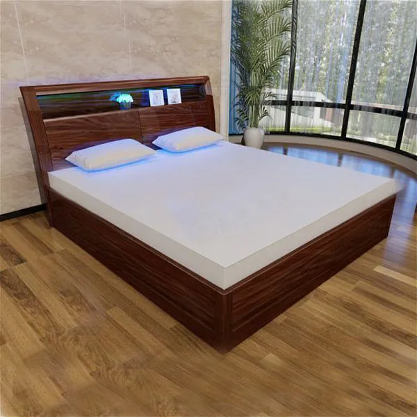 Mage Walnut High Gloss Bed - High Gloss Beds
