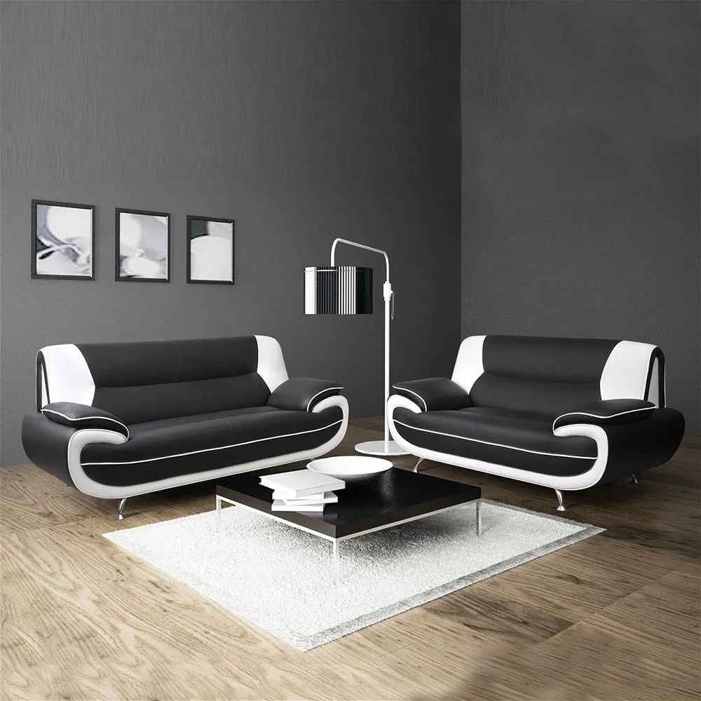 Alzira Black/white Sofa Set - Sofa Sets