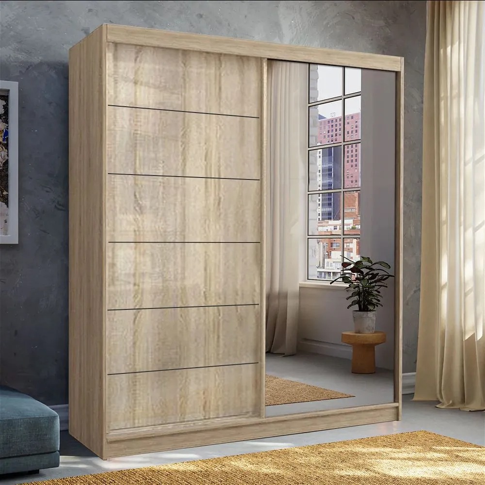Infinity II High Gloss Wardrobe Oak - High Gloss Wardrobes
