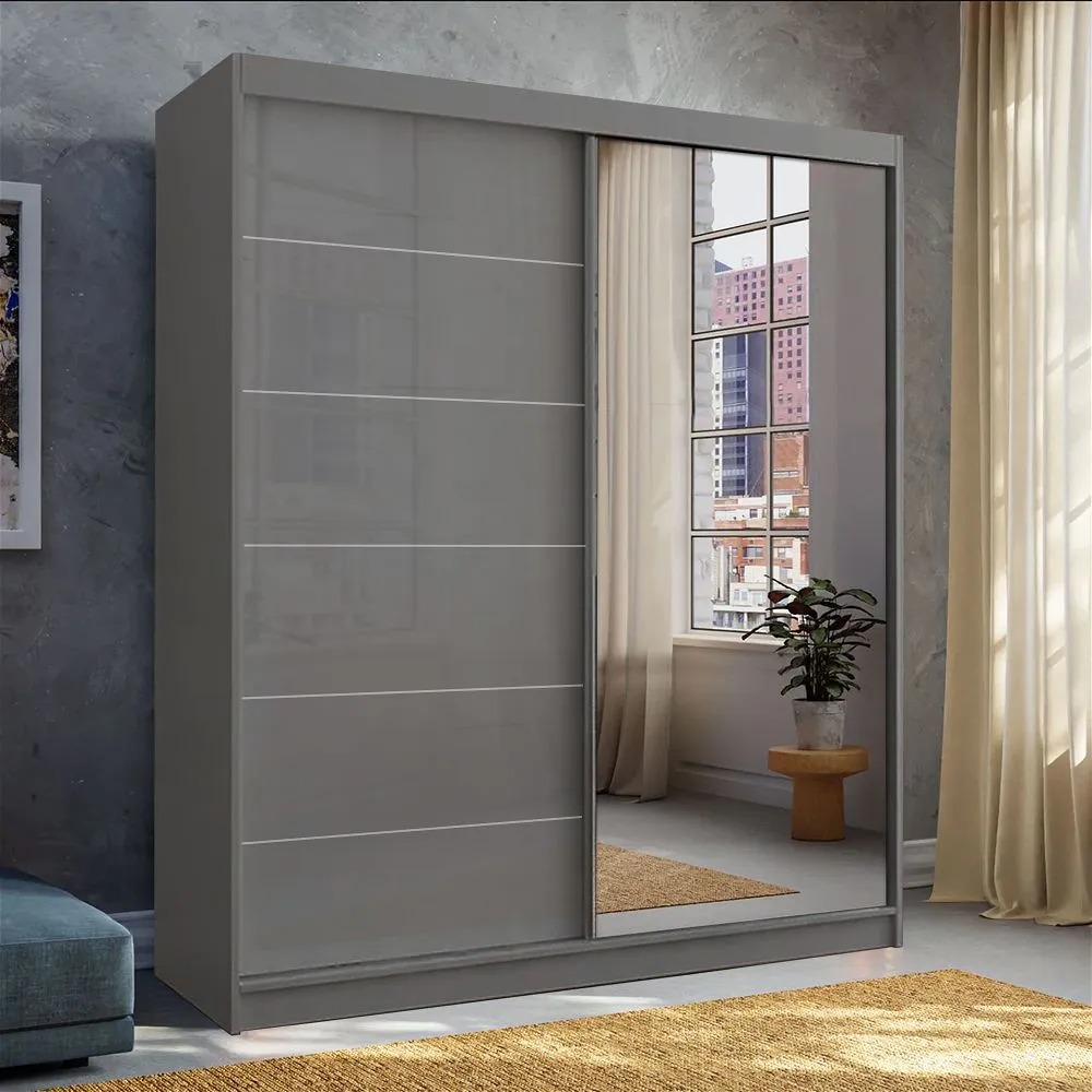 Infinity Grey High Gloss Wardrobe - High Gloss Wardrobes