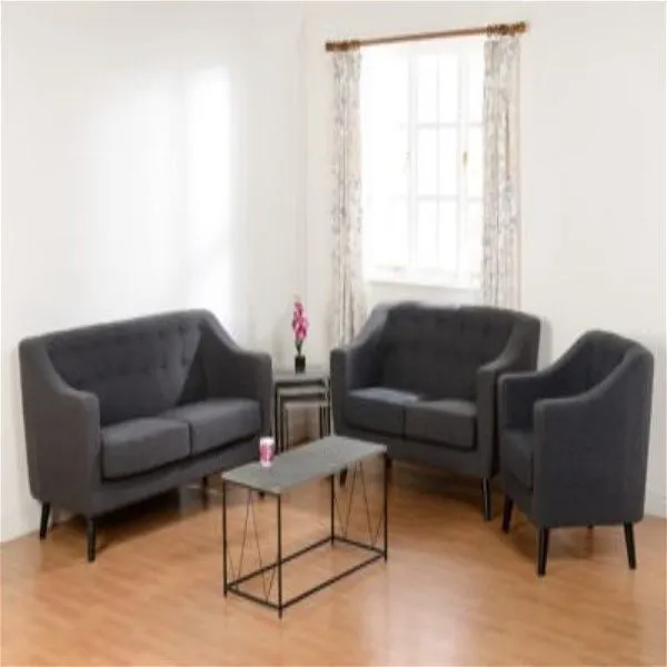 Ascot Dark Grey 2 Seater Velvet Fabric Sofa - Sofa Sets