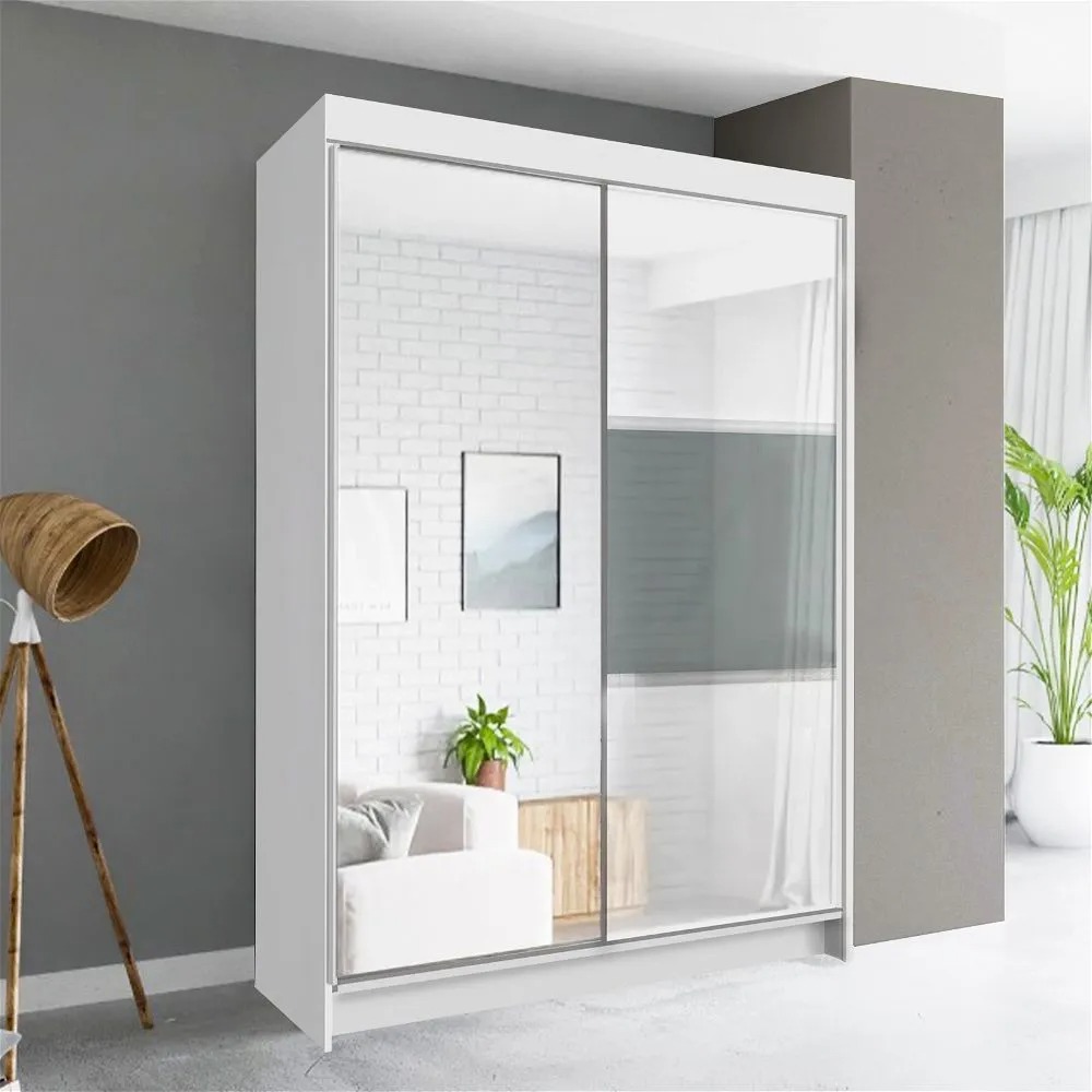 Manhattan II High Gloss Wardrobe White - High Gloss Wardrobes