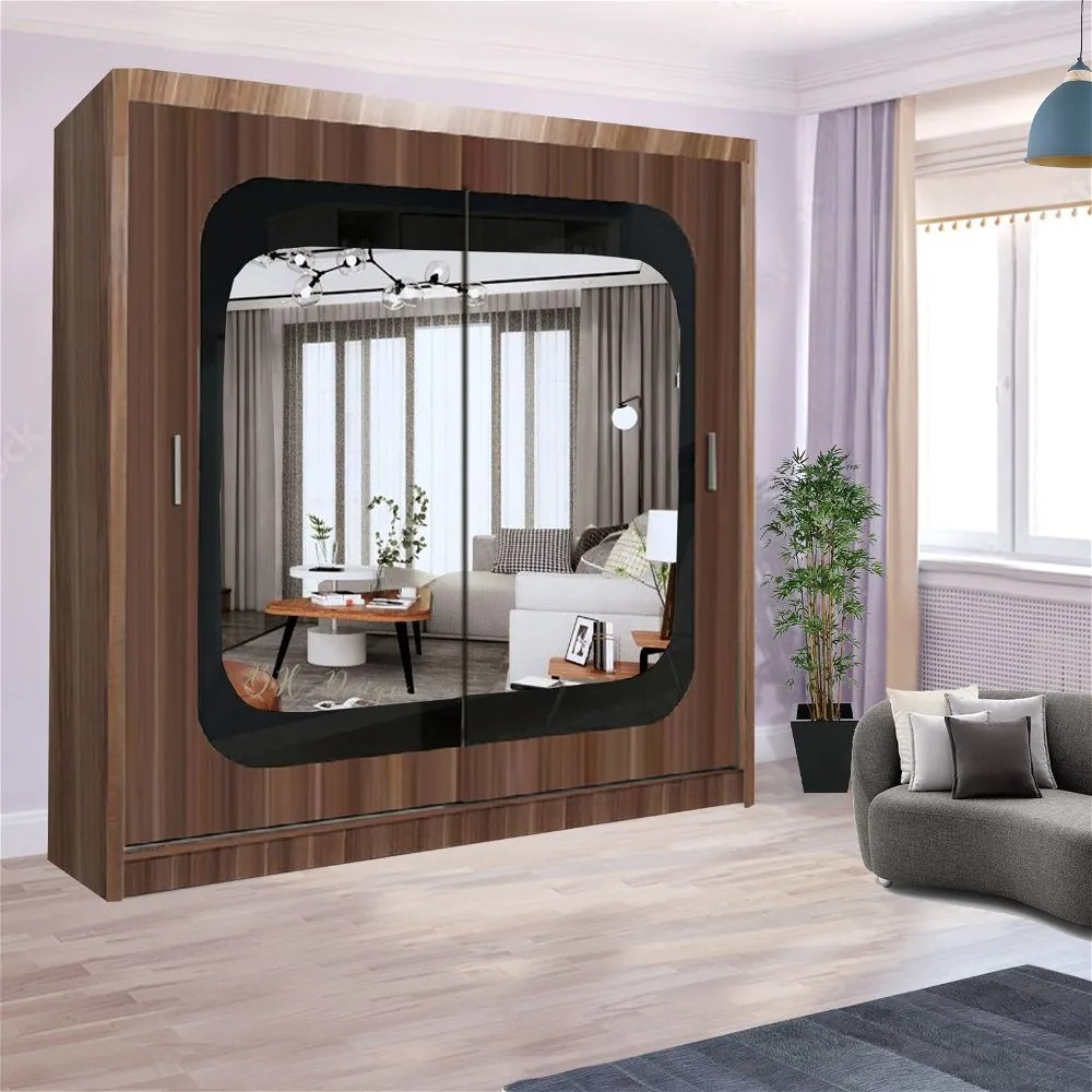 Chelsea II Sliding Wardrobe Walnut - Sliding Wardrobes