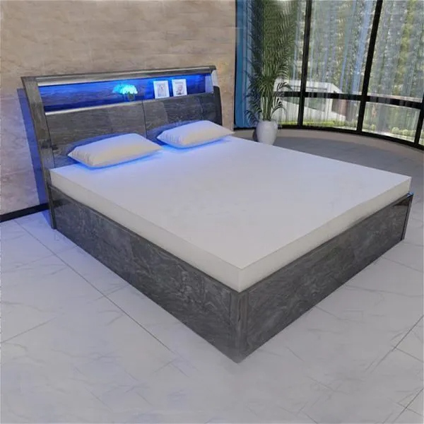 Mage Grey High Gloss Bed - High Gloss Beds