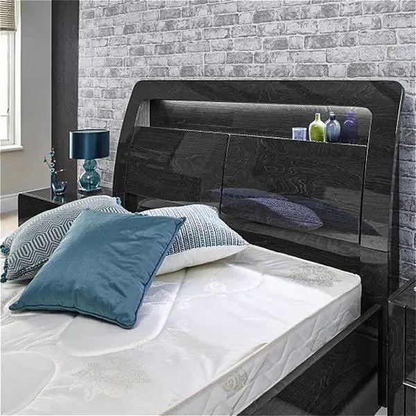 Mage Black High Gloss Bed - High Gloss Beds