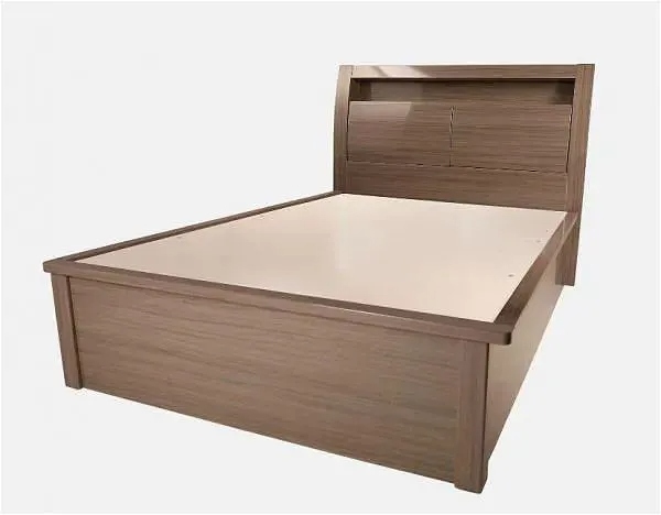 Mage Oak High Gloss Bed - High Gloss Beds