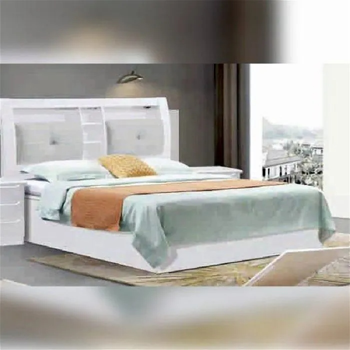 Pucol White High Gloss Bed - High Gloss Beds