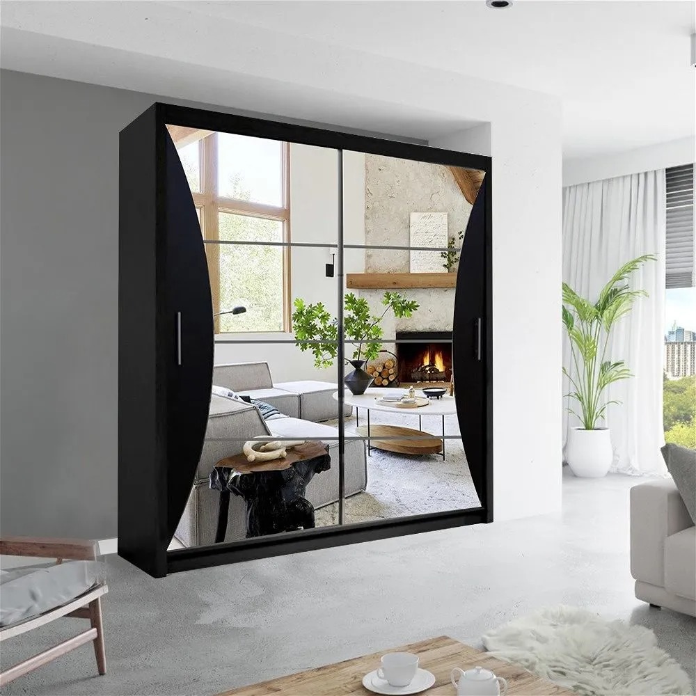 California II Sliding Wardrobe Black - Sliding Wardrobes