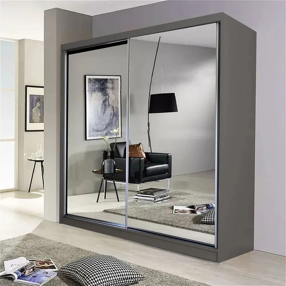 Queen II Sliding Wardrobe Grey - Sliding Wardrobes