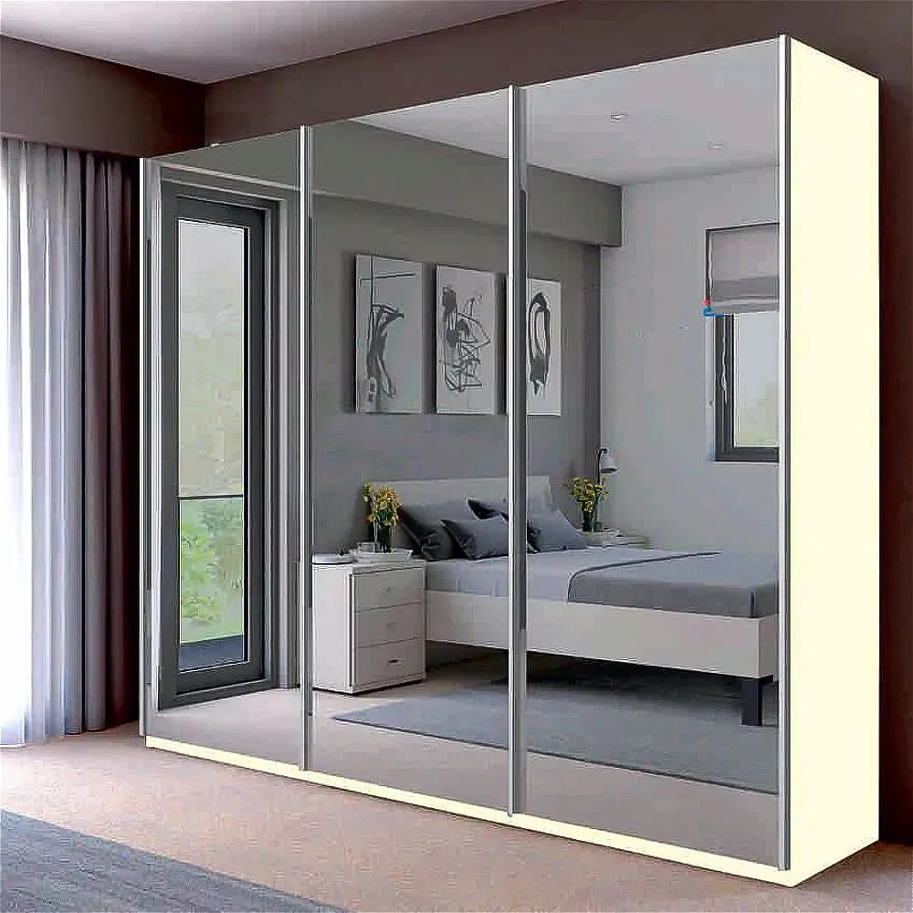 Etna II  Wardrobe 250cm White - Sliding Wardrobes