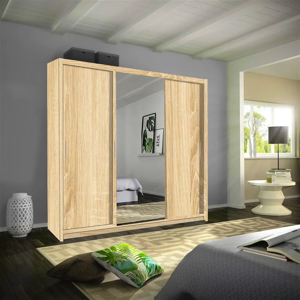 Miami II Sliding Wardrobe 250cm Oak - Sliding Wardrobes