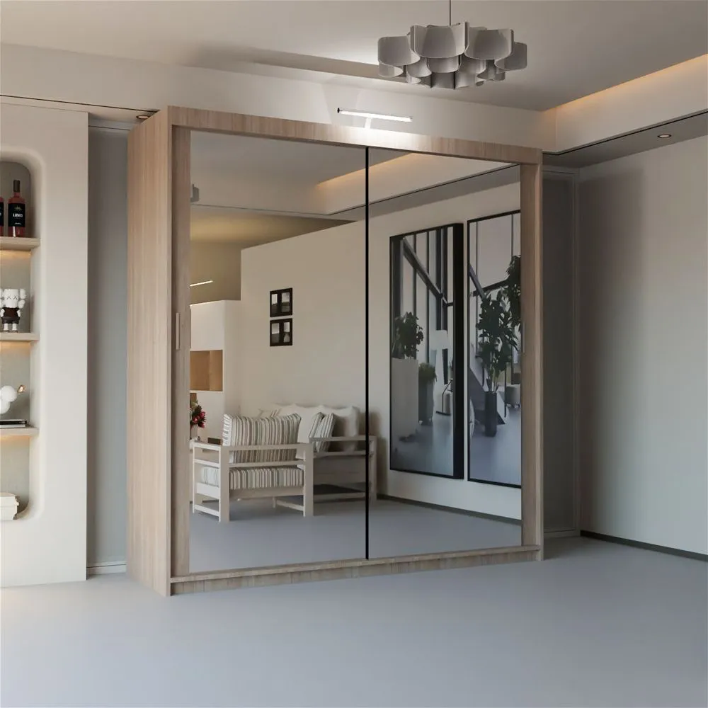 Chicago II Sliding Wardrobe Oak - Sliding Wardrobes
