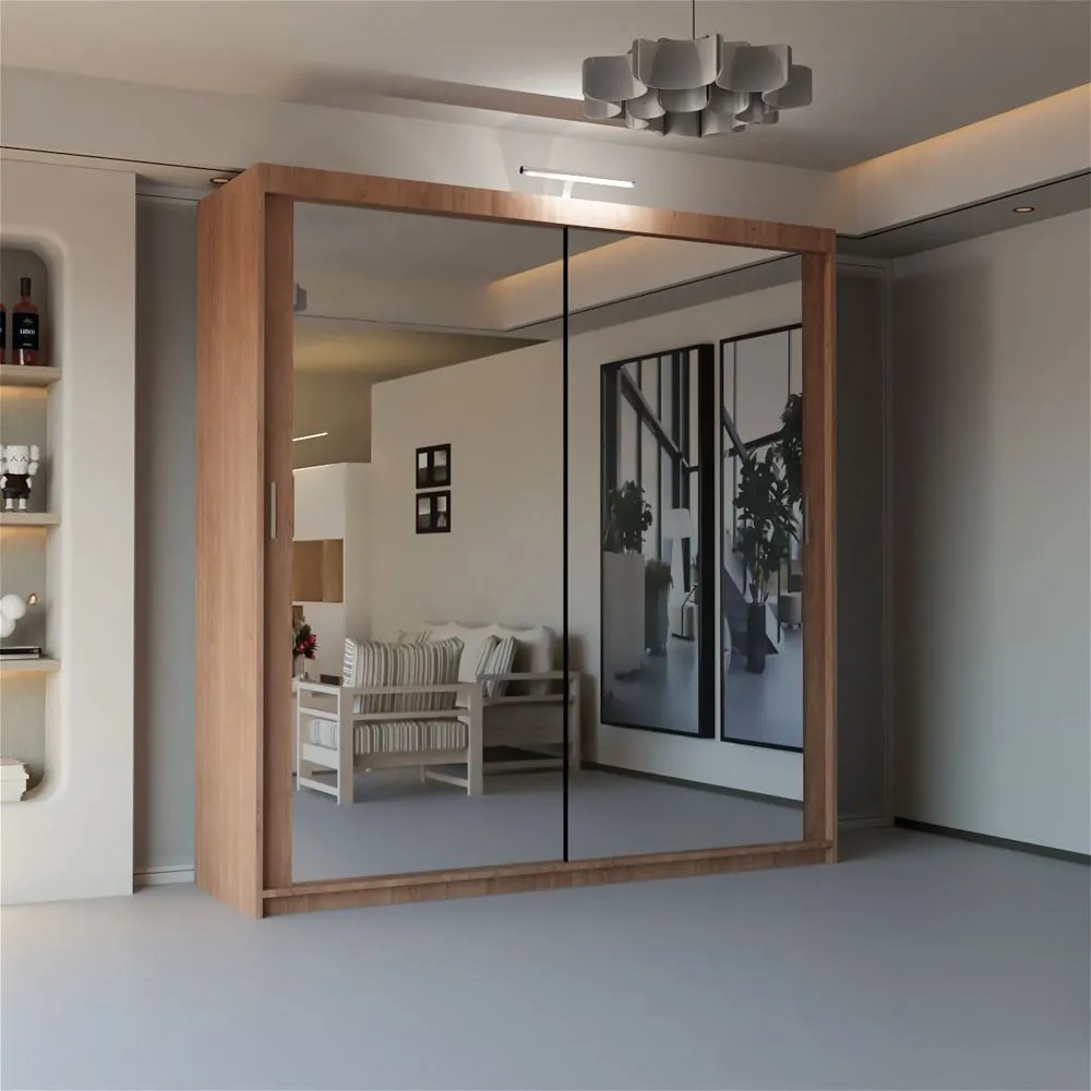 Chicago II Sliding Wardrobe Walnut - Sliding Wardrobes