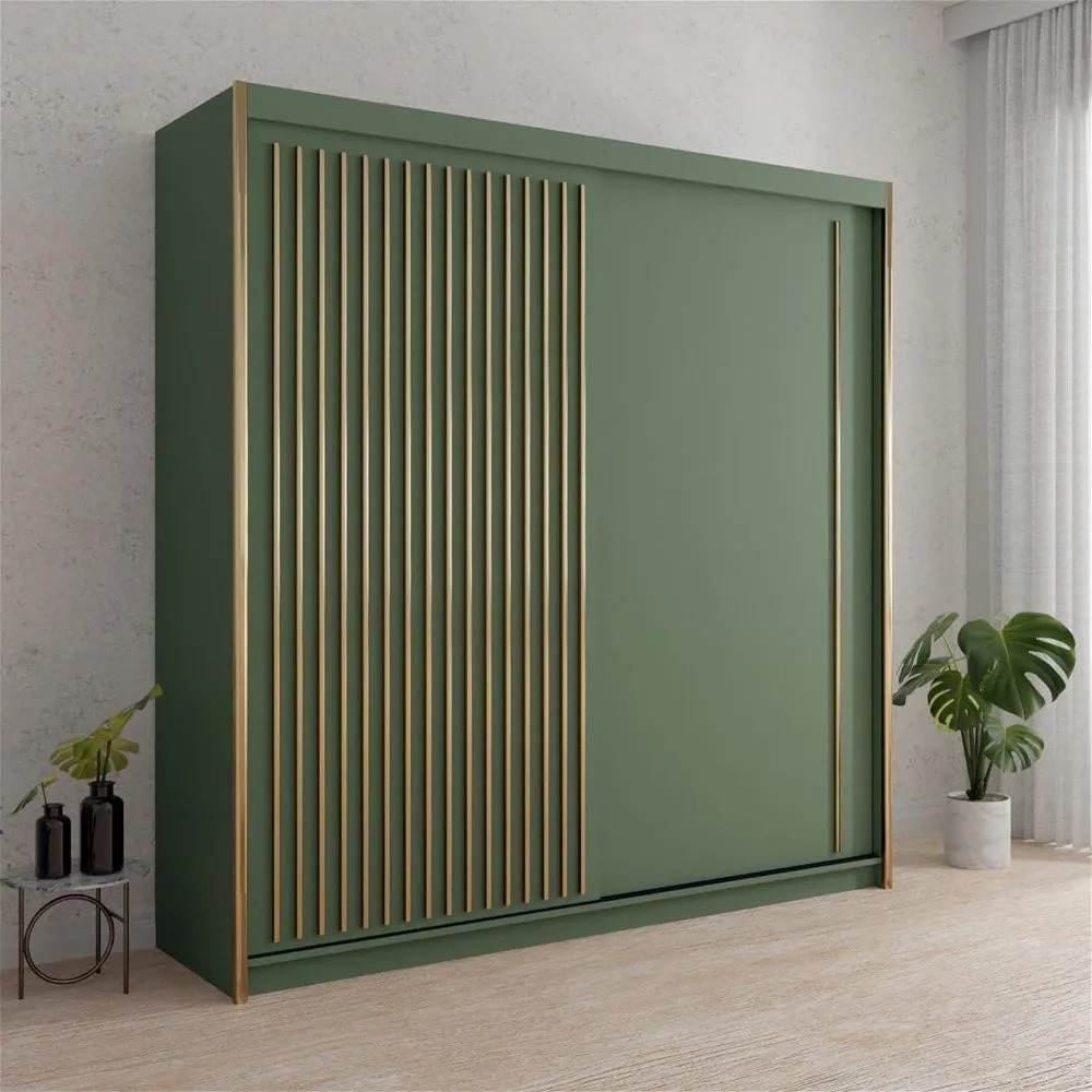 Pazin II Sliding Door Wardrobe Green - Sliding Wardrobes