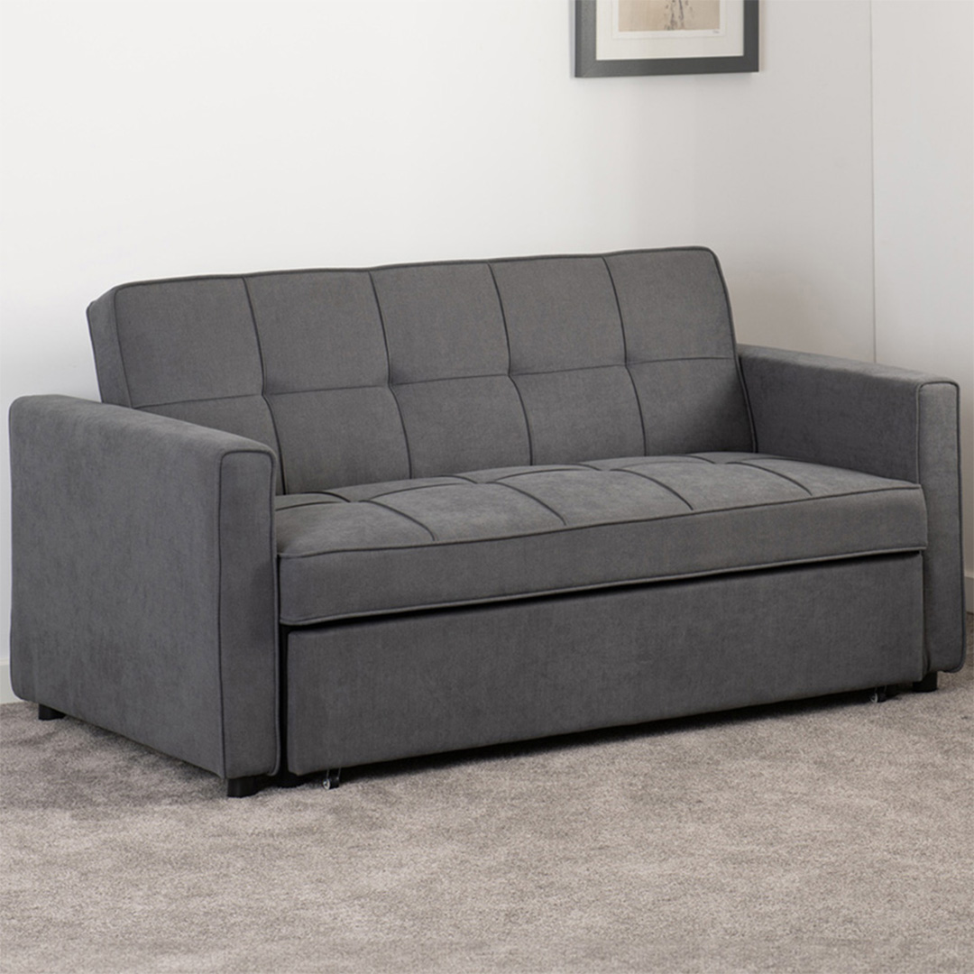 Ascot Dark Grey 2 Seater Fabric Sofa Bed - Sofa Sets