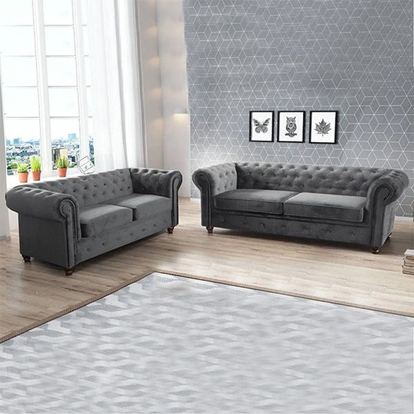 Dassi Grey 3 Plus 2 Sofa Set - Sofa Sets
