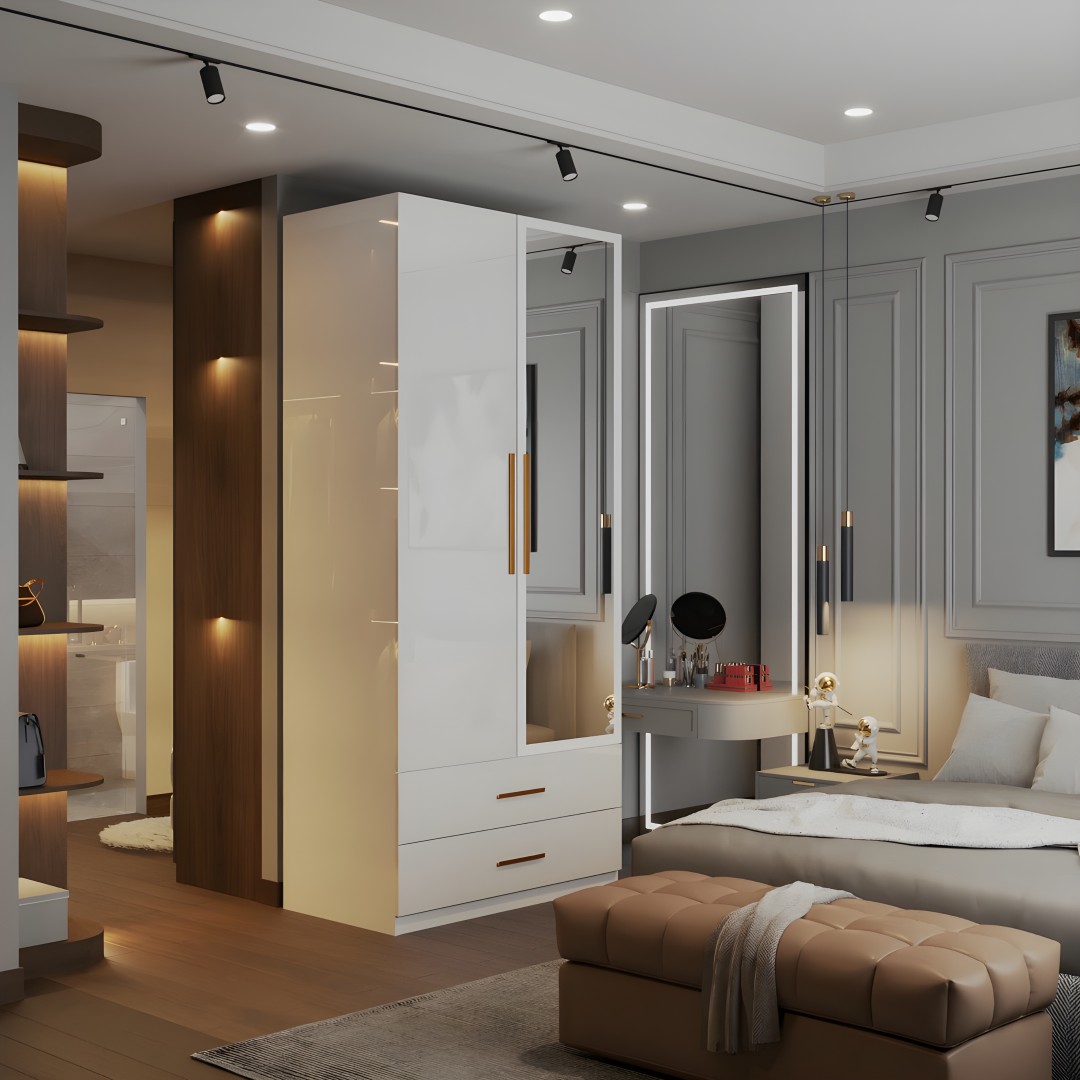 High Gloss 2 Door Wardrobe  - High Gloss Wardrobes