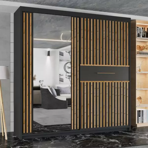 Arden Black 2 Door Sliding Wardrobe  - Sliding Wardrobes