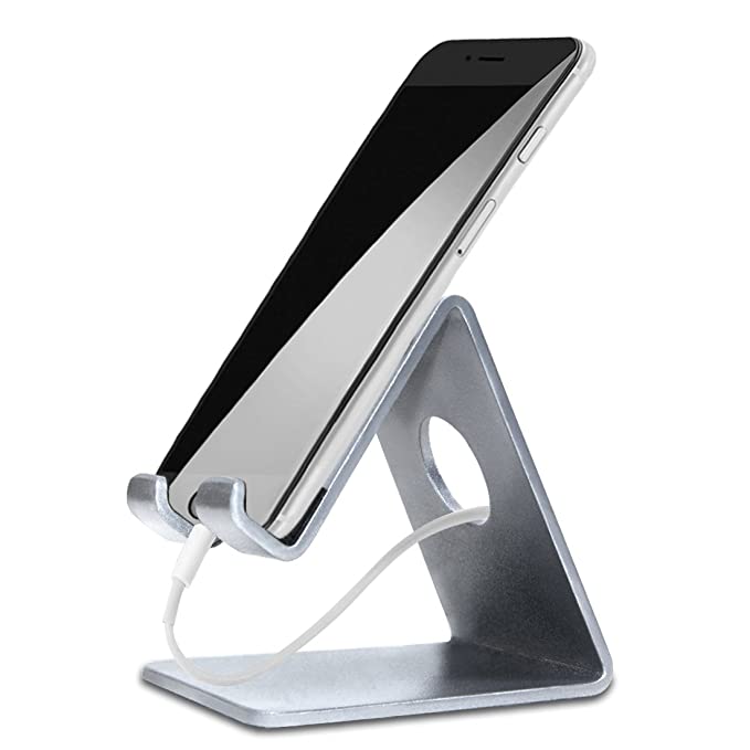 Amazon offers on Handpicked Deals - ELV Desktop Cell Phone Stand Tablet Stand, Aluminum Stand Holder for Mobile Phone (All Size) and Tablet (Up to 10.1 inch) - Silver
