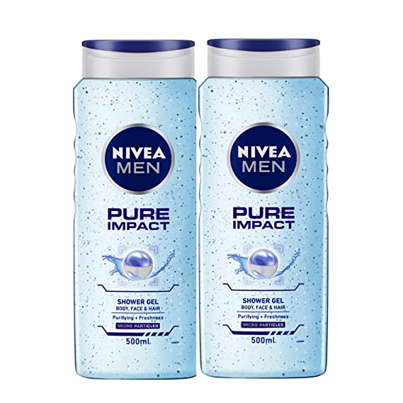 Amazon offers on Handpicked Deals - NIVEA Pure Impact Shower Gel, 500ml (Pack of 2)